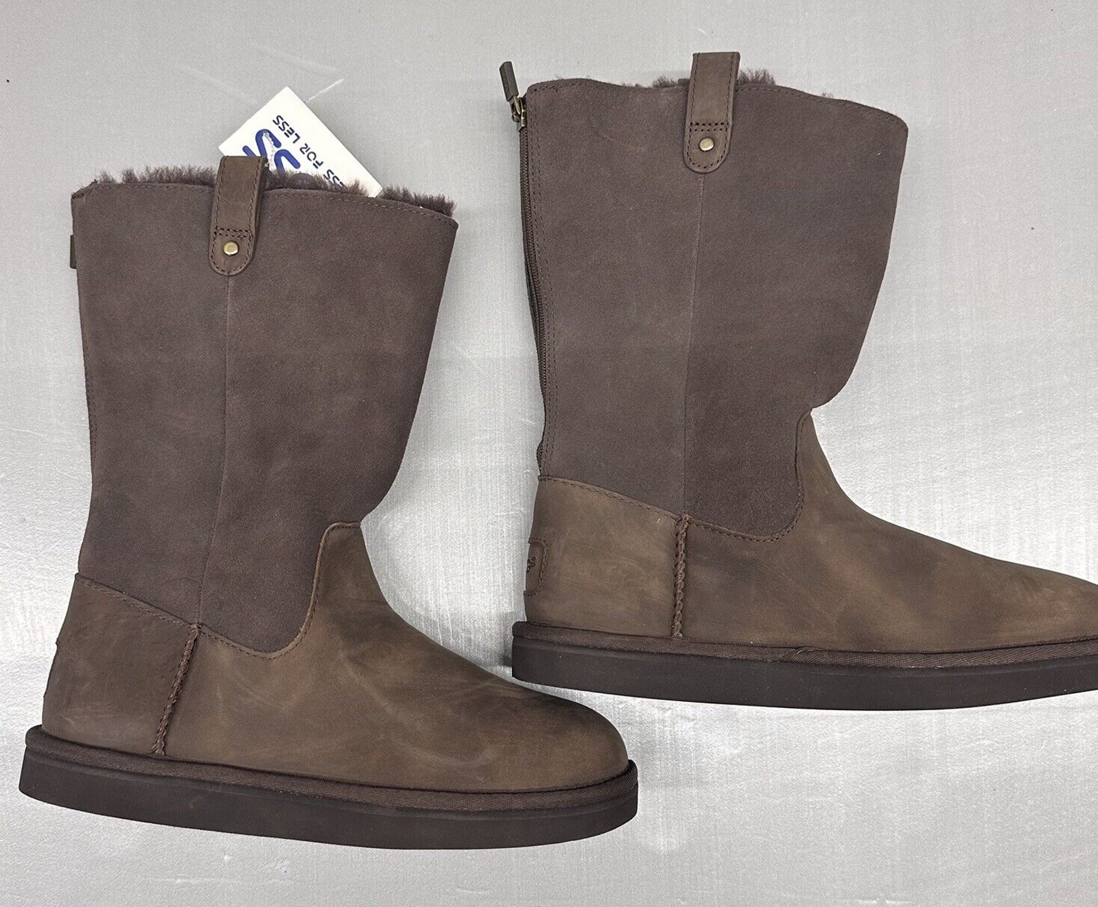 Ugg Boots Womens Size 5 Jesslyn Leather And Suede Tall Snow Winter Sherpa Lined